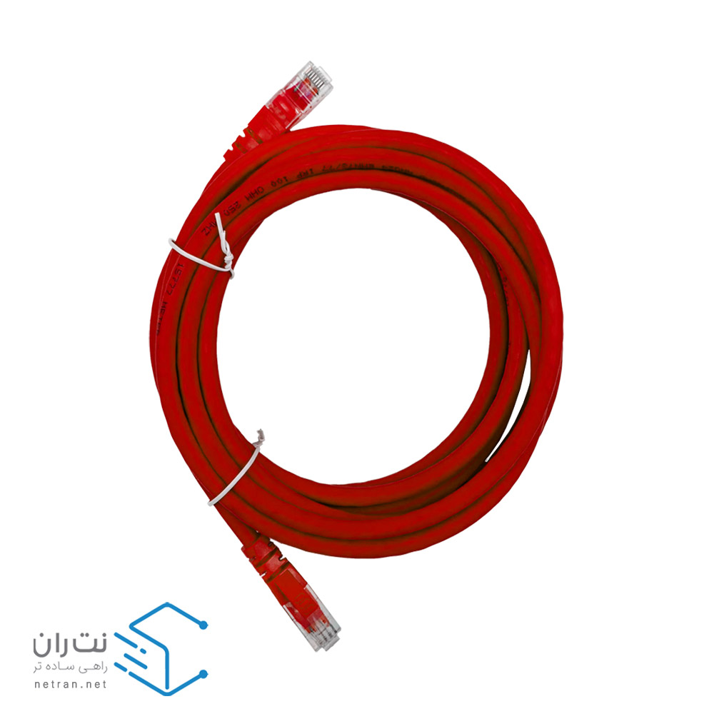 قیمت و خرید پچ کورد لگراند Cat6 UTP با روکش PVC رنگ قرمز 3 متری | نت ران
